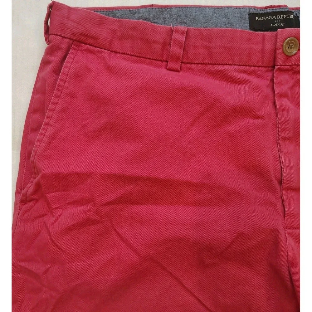 Banana Republic Pants Mens 38x32 Aiden Chino‎ Fit Salmon Pink Cotton A4